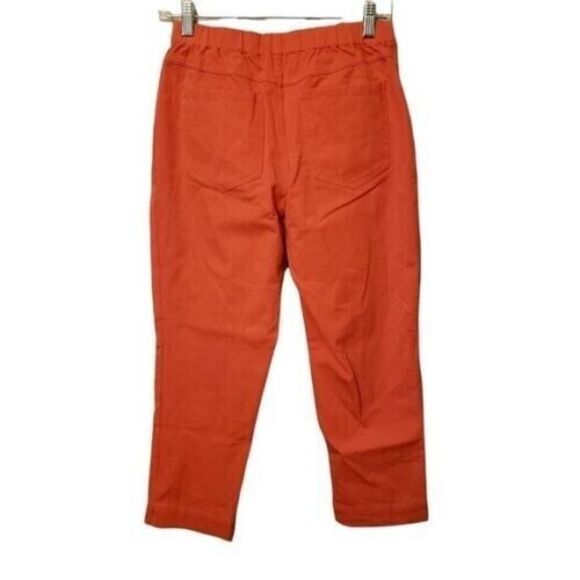 Isaac Mizhari Womens Size 8P Orange  Solid Pull On Cropped Pants - Picture 8 of 8